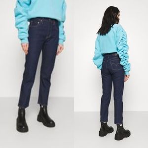 Levi's Made and Crafted 501 crop Raw Selvedge Denim Hi Rise Jeans Sz 25×28